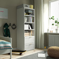 SMÅSTAD / PLATSA Bookcase, white with frame/with 2 drawers, 60x57x181 cm