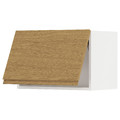 METOD Wall cabinet horizontal w push-open, white/Voxtorp oak effect, 60x40 cm