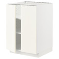 METOD Base cabinet with shelves/2 doors, white/Vallstena white, 60x60 cm