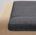 POÄNG Footstool, white stained oak veneer, Skiftebo dark grey