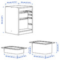 TROFAST Storage combination with boxes, white/light orange bright green, 34x44x56 cm