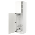 METOD High cabinet with cleaning interior, white/Vallstena white, 60x60x220 cm