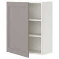 ENHET Wall cb w 2 shlvs/door, white/grey frame, 60x32x75 cm