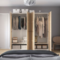 PAX / BERGSBO Wardrobe, white/white stained oak effect, 200x60x201 cm