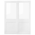 GRIMO Pair of sliding doors, glass/white, 150x201 cm