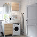 ENHET Laundry, white/oak effect, 123x63.5x87.5 cm