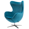 Armchair Egg Velvet, blue