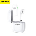 AWEI Earphones In-Ear Headphones Bluetooth T28 TWS+docking, white