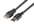 Lanberg Cable USB-A M/F 2.0 1.8m, black