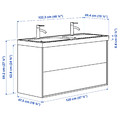 TÄNNFORSEN / ORRSJÖN Wash-stnd w drawers/wash-basin/taps, light grey, 122x49x69 cm