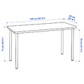ANFALLARE / ADILS Desk, bamboo/white, 140x65 cm