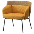 BINGSTA Armchair, Vissle dark yellow, Kabusa dark yellow