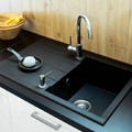 Kitchen Sink Ising 1 Bowl with Drainer, black