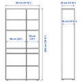 VIHALS Storage combination w glass doors, white/clear glass, 190x37x200 cm