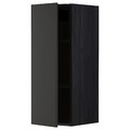 METOD Wall cabinet with shelves, black/Nickebo matt anthracite, 30x80 cm