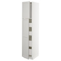 METOD/MAXIMERA Hi cab w 2 doors/4 drawers, white/Lerhyttan light grey, 40x60x200 cm