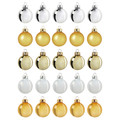 VINTERFINT Decoration, bauble, glass gold-colour/white, 3.5 cm, 25 pack