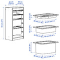 TROFAST Storage combination with boxes/tray, grey grey/white, 46x30x94 cm