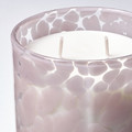 LUGNARE Scented candle in glass, 2 wicks, Jasmine/light pink, 50 hr