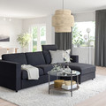 VIMLE 3-seat sofa with chaise longue, with headrest Saxemara/black-blue