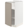 METOD Base cabinet with shelves, white/Upplöv matt dark beige, 40x60 cm