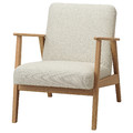 EKENÄSET Armchair, oak/Gunnared beige