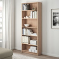 BILLY Bookcase, white stained oak veneer, 80x28x202 cm