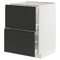 METOD / MAXIMERA Base cb 2 fronts/2 high drawers, white/Upplöv matt anthracite, 60x60 cm