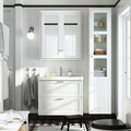 TÄNNFORSEN Mirror cabinet with doors, white, 80x15x95 cm