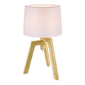 GoodHome Table Lamp Trianoy E14, white/wood