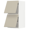 METOD Wall cab horizo 2 doors w push-open, white/Havstorp beige, 40x80 cm