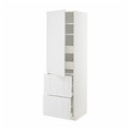 METOD / MAXIMERA Hi cab w shlvs/4 drawers/dr/2 frnts, white/Stensund white, 60x60x200 cm