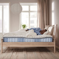 MALM Bed frame with mattress, white stained oak veneer/Valevåg medium firm, 180x200 cm