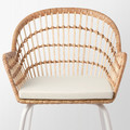 NILSOVE / NORNA Chair with chair pad, rattan white/Laila natural