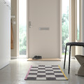 KLASSRUM Rug, flatwoven, white/black, 60x120 cm