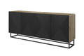 Four-Door Cabinet Asha 200cm, metal legs, artisan/matt black