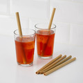 OKUVLIG Drinking straws/cleaning brushes, bamboo, palm