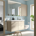 HAVBÄCK / ORRSJÖN Wash-stand/wash-basin/taps, beige, 122x49x69 cm