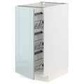 METOD Base cabinet with wire baskets, white/Kallarp light grey-blue, 40x60 cm