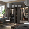 PAX / FORSAND Wardrobe, dark grey/dark grey, 250x60x201 cm