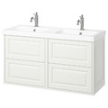 TÄNNFORSEN / ORRSJÖN Wash-stand/wash-basin/taps, white, 122x49x74 cm