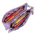 Pencil Case Oxford Floral, double, pastel lilac