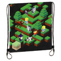 Drawstring Bag School Shoes/Clothes Bag Pixel Game Diagonal