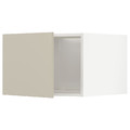 METOD Top cabinet for fridge/freezer, white/Havstorp beige, 60x40 cm