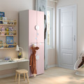 SMÅSTAD / PLATSA Wardrobe, white pale pink/with 2 clothes rails, 60x42x181 cm