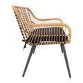 GoodHome Garden Rattan Bench Apolima, beige-black