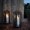 BERGGRAN Lantern for pillar candle, in/outdoor anthracite, 34 cm