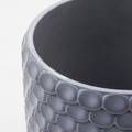 BÄCKDRÅG Plant pot, fish scale patterned/white grey, 15 cm