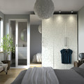 PAX / LINNABERG/ÅHEIM Wardrobe combination, white patterned/mirror glass, 200x66x236 cm