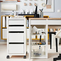 MICKE Drawer unit on castors, white, 35x75 cm